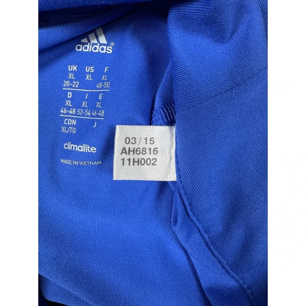 Adidas Climalite Quarter Zip Pullover Blue Womens XL Running Thumbholes AH6816